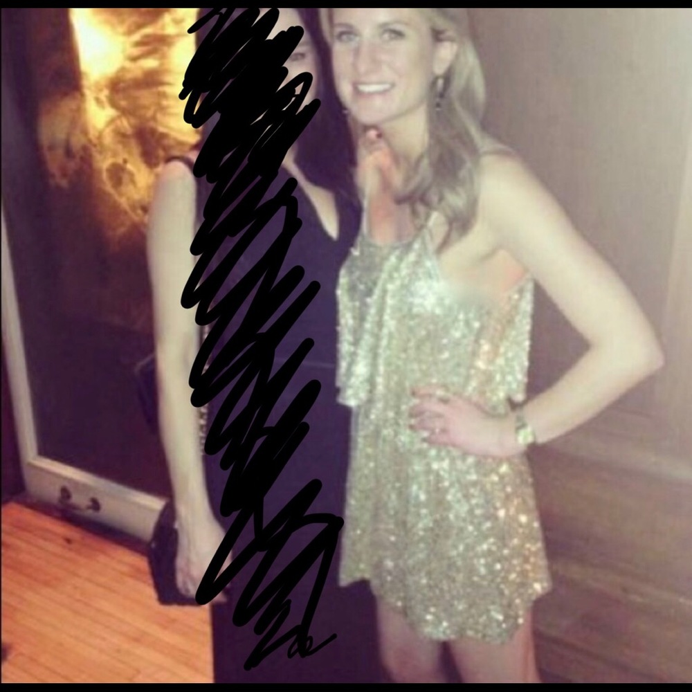 Lovers + Friends Gold Sequin Dress - XS